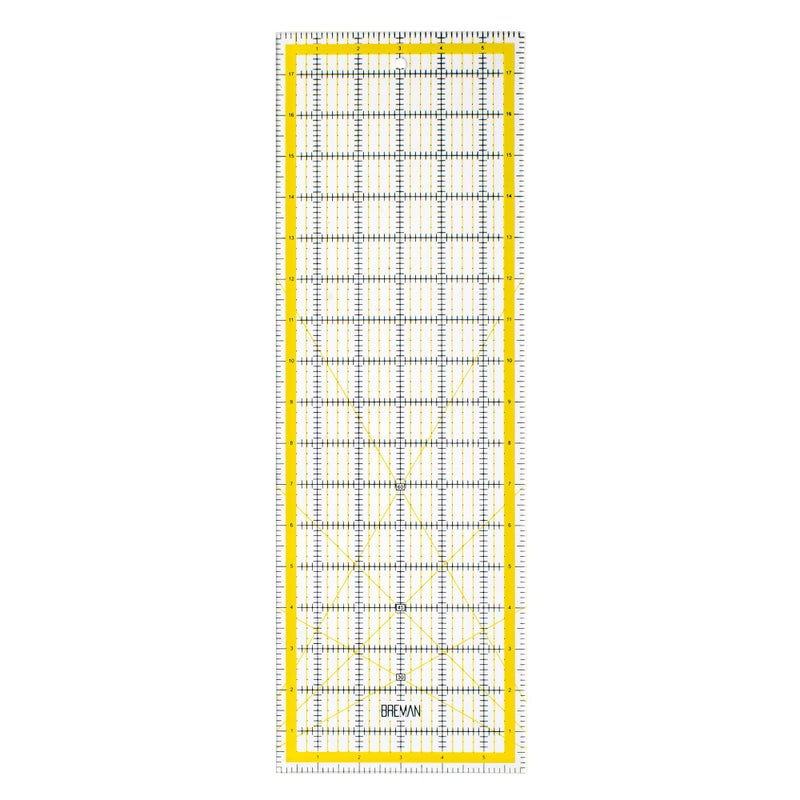 Breman Precision Quilting Rulers â€“ 6x18 Inch Clear Acrylic Rulers for Quilting and Sewing â€“ Laser-Cut Edge, Easy-Read Grid Lines, Angled Markers â€“ Fabric Guide for Left & Right-Handed Users - Image 1